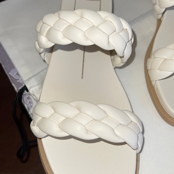 NIB Dolce Vita “Gabbie” Braided Double Strap Sandals Chalk-beige Size 8 - Picture 13 of 14